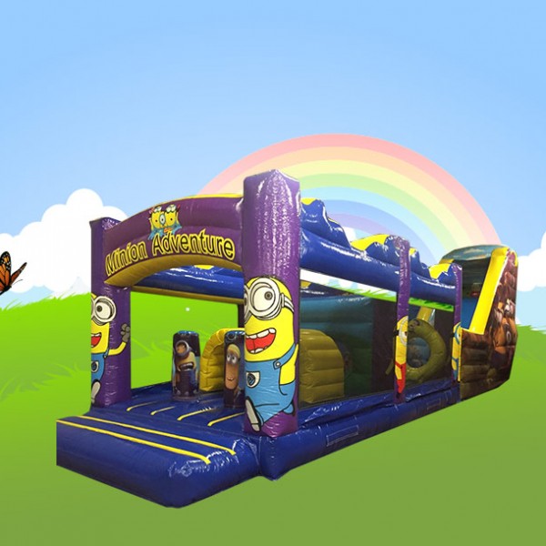 50 Ft Minions Obstacle Course (1 day and 2nd day free) - Alans Bouncy Castles